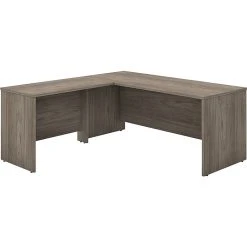 Bush Business Furniture Studio C 72" W L-Shaped Desk with 42" W Return Bundle in Modern Hickory - Durable Laminate Workspace