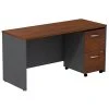 Bush Business Furniture Westfield Desk Credenza with 2-Drawer Mobile Pedestal | Hansen Cherry Laminate (SRC029HCSU)