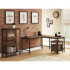 Thomasville Furniture Breslyn 60" L-Shaped Desk in Crosscut Hickory - Stylish & Durable Laminate Workspace -Computer Office Desks Shop unnamed file 95