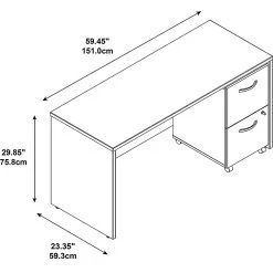 Bush Business Furniture Westfield Desk Credenza with 2-Drawer Mobile Pedestal | Hansen Cherry Laminate (SRC029HCSU) -Computer Office Desks Shop unnamed file 952
