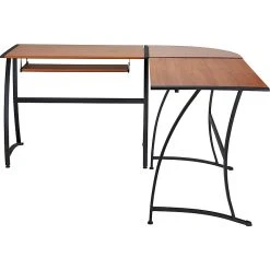 Staples Gillespie 62" L-Shaped Desk in Sonona Cherry - Durable Laminate Workspace (28189R-CC)