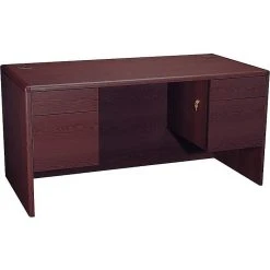 HON 10700 Series 60" Double Pedestal Desk in Mahogany - Stylish & Functional Office Furniture (HON10771NN)