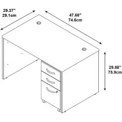 Bush Business Furniture Westfield 48W Desk with Pre-Assembled 3Dwr Mobile Pedestal in Mocha Cherry - Durable Laminate Office Desk -Computer Office Desks Shop unnamed file 977