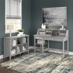 Bush Furniture Broadview 54" Modern Gray Computer Desk with Shelves - Space-Saving Home Office Solution -Computer Office Desks Shop unnamed file 983