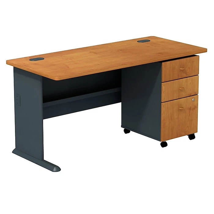 Bush Furniture Somerset 60W L-Shaped Desk with Hutch, Hansen Cherry (SET002HC) - Space-Saving Laminate Office Furniture 5 Bush Furniture Somerset 60W L-Shaped Desk with Hutch, Hansen Cherry (SET002HC) - Space-Saving Laminate Office Furniture - Image 5